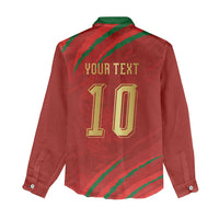 Custom Morocco National Football Women Casual Shirt Atlas Lions-Claws