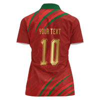 Custom Morocco National Football Women Polo Shirt Atlas Lions-Claws