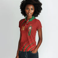 Custom Morocco National Football Women Polo Shirt Atlas Lions-Claws