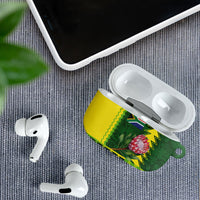 South Africa National Football AirPods Case King Protea with African Tribal Geometric Pattern Culture Art