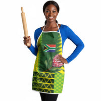 South Africa National Football Apron King Protea with African Tribal Geometric Pattern Culture Art