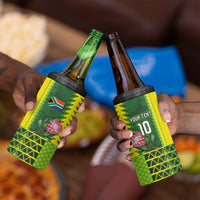Custom South Africa National Football 4 in 1 Can Cooler Tumbler King Protea with African Tribal Geometric Pattern Culture Art