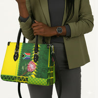 South Africa National Football Leather Bag King Protea with African Tribal Geometric Pattern Culture Art