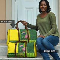 South Africa National Football Travel Bag King Protea with African Tribal Geometric Pattern Culture Art