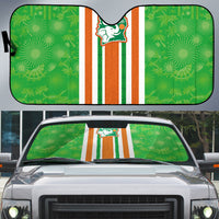 Cote d'Ivoire Auto Sun Shade The Elephants with African Pattern Stripes