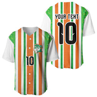 Custom Cote d'Ivoire Baseball Jersey The Elephants with African Pattern Stripes