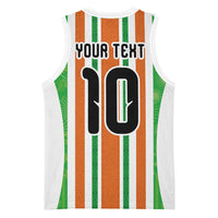 Custom Cote d'Ivoire Basketball Jersey The Elephants with African Pattern Stripes