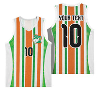 Custom Cote d'Ivoire Basketball Jersey The Elephants with African Pattern Stripes