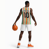 Custom Cote d'Ivoire Basketball Jersey The Elephants with African Pattern Stripes