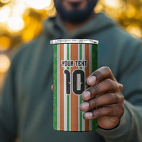 Custom Cote d'Ivoire 4 in 1 Can Cooler Tumbler The Elephants with African Pattern Stripes