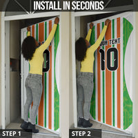 Custom Cote d'Ivoire Door Cover The Elephants with African Pattern Stripes