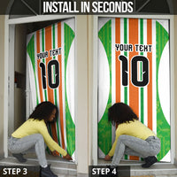 Custom Cote d'Ivoire Door Cover The Elephants with African Pattern Stripes