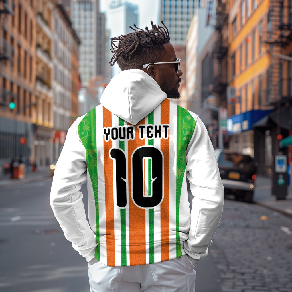 Custom Cote d'Ivoire Hoodie The Elephants with African Pattern Stripes