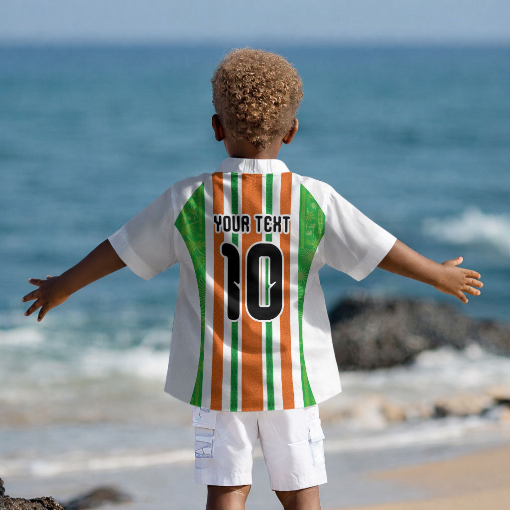 Custom Cote d'Ivoire Kid Hawaiian Shirt The Elephants with African Pattern Stripes LT03