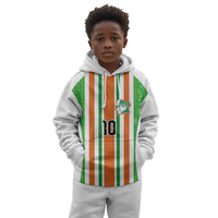 Custom Cote d'Ivoire Kid Hoodie The Elephants with African Pattern Stripes