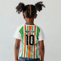 Custom Cote d'Ivoire Kid T shirt The Elephants with African Pattern Stripes
