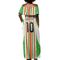 Custom Cote d'Ivoire Off Shoulder Maxi Dress The Elephants with African Pattern Stripes