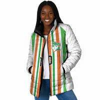 Custom Cote d'Ivoire Padded Jacket The Elephants with African Pattern Stripes