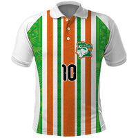Custom Cote d'Ivoire Polo Shirt The Elephants with African Pattern Stripes