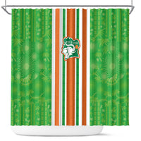 Cote d'Ivoire Shower Curtain The Elephants with African Pattern Stripes