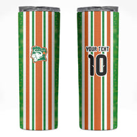 Custom Cote d'Ivoire Skinny Tumbler The Elephants with African Pattern Stripes