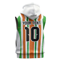 Custom Cote d'Ivoire Sleeveless Hoodie The Elephants with African Pattern Stripes