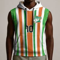 Custom Cote d'Ivoire Sleeveless Hoodie The Elephants with African Pattern Stripes