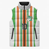 Custom Cote d'Ivoire Sleeveless Puffer Jacket The Elephants with African Pattern Stripes