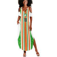 Custom Cote d'Ivoire Summer Maxi Dress The Elephants with African Pattern Stripes