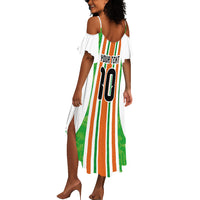 Custom Cote d'Ivoire Summer Maxi Dress The Elephants with African Pattern Stripes