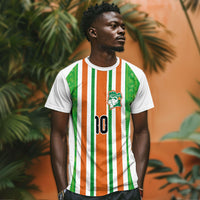 Custom Cote d'Ivoire T shirt The Elephants with African Pattern Stripes