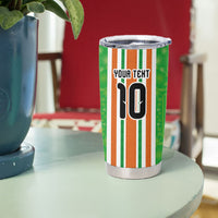Custom Cote d'Ivoire Tumbler Cup The Elephants with African Pattern Stripes