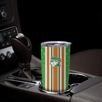 Custom Cote d'Ivoire Tumbler Cup The Elephants with African Pattern Stripes