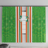 Cote d'Ivoire Window Curtain The Elephants with African Pattern Stripes