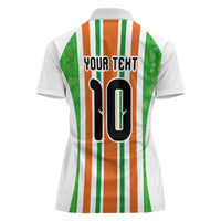 Custom Cote d'Ivoire Women Polo Shirt The Elephants with African Pattern Stripes