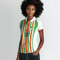 Custom Cote d'Ivoire Women Polo Shirt The Elephants with African Pattern Stripes