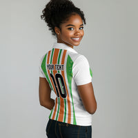 Custom Cote d'Ivoire Women Polo Shirt The Elephants with African Pattern Stripes