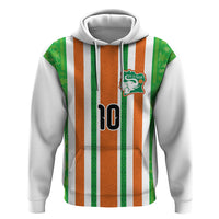 Custom Cote d'Ivoire Zip Hoodie The Elephants with African Pattern Stripes