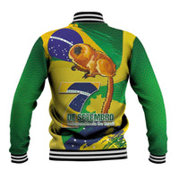 Brazil Independence Day Baseball Jacket Sete de Setembro and Golden Lion Tamarin - Wonder Print Shop