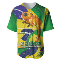 Brazil Independence Day Baseball Jersey Sete de Setembro and Golden Lion Tamarin - Wonder Print Shop