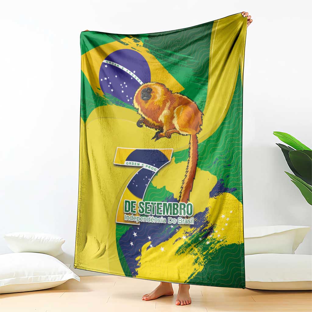 Brazil Independence Day Blanket Sete de Setembro and Golden Lion Tamarin