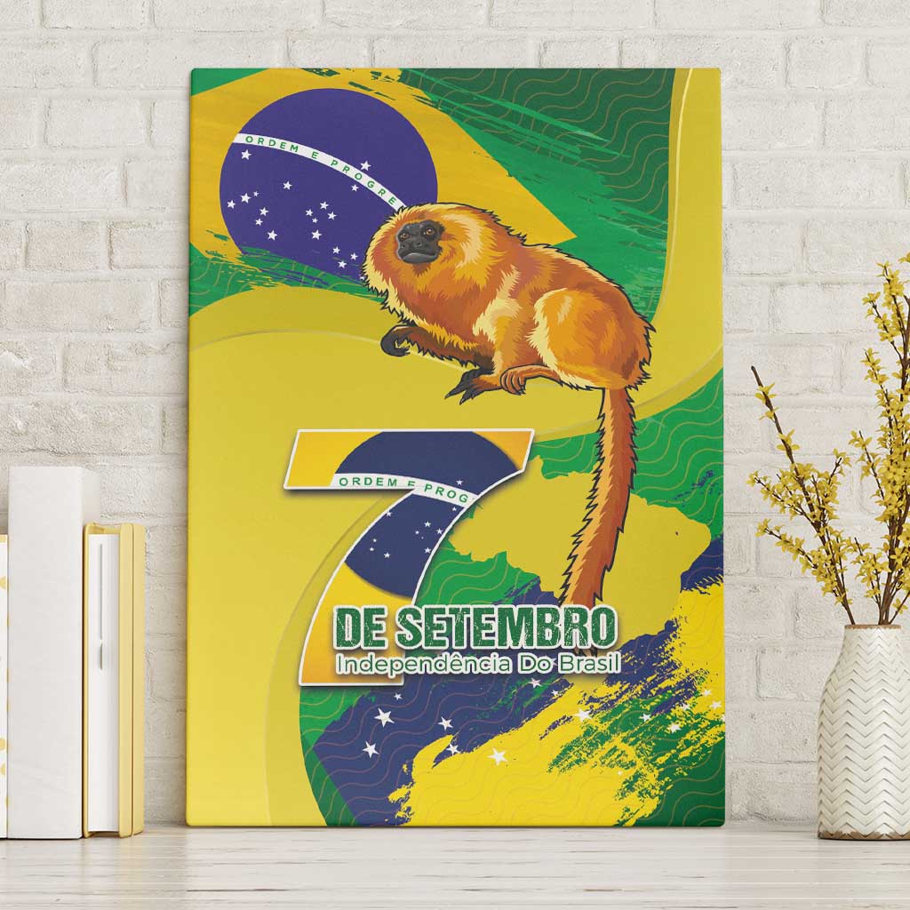 Brazil Independence Day Canvas Wall Art Sete de Setembro and Golden Lion Tamarin - Wonder Print Shop