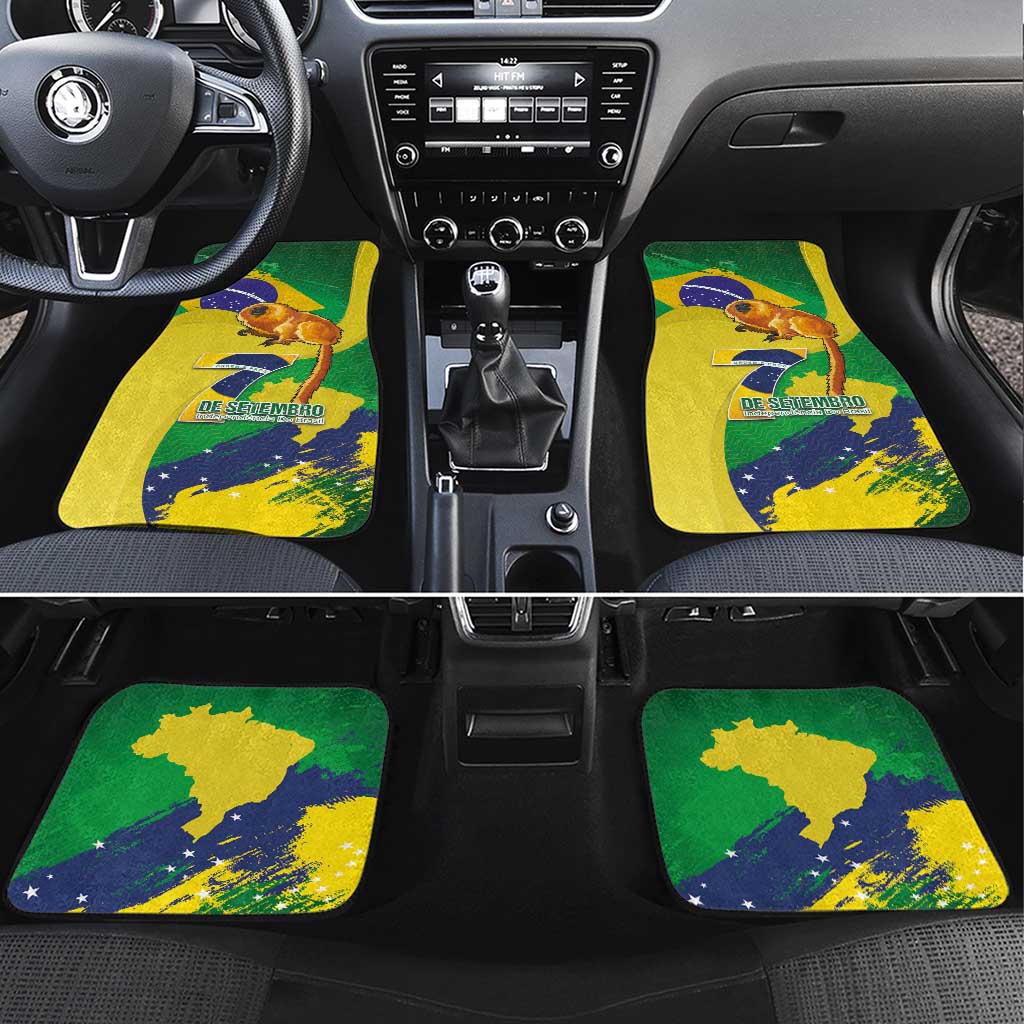 Brazil Independence Day Car Mats Sete de Setembro and Golden Lion Tamarin - Wonder Print Shop
