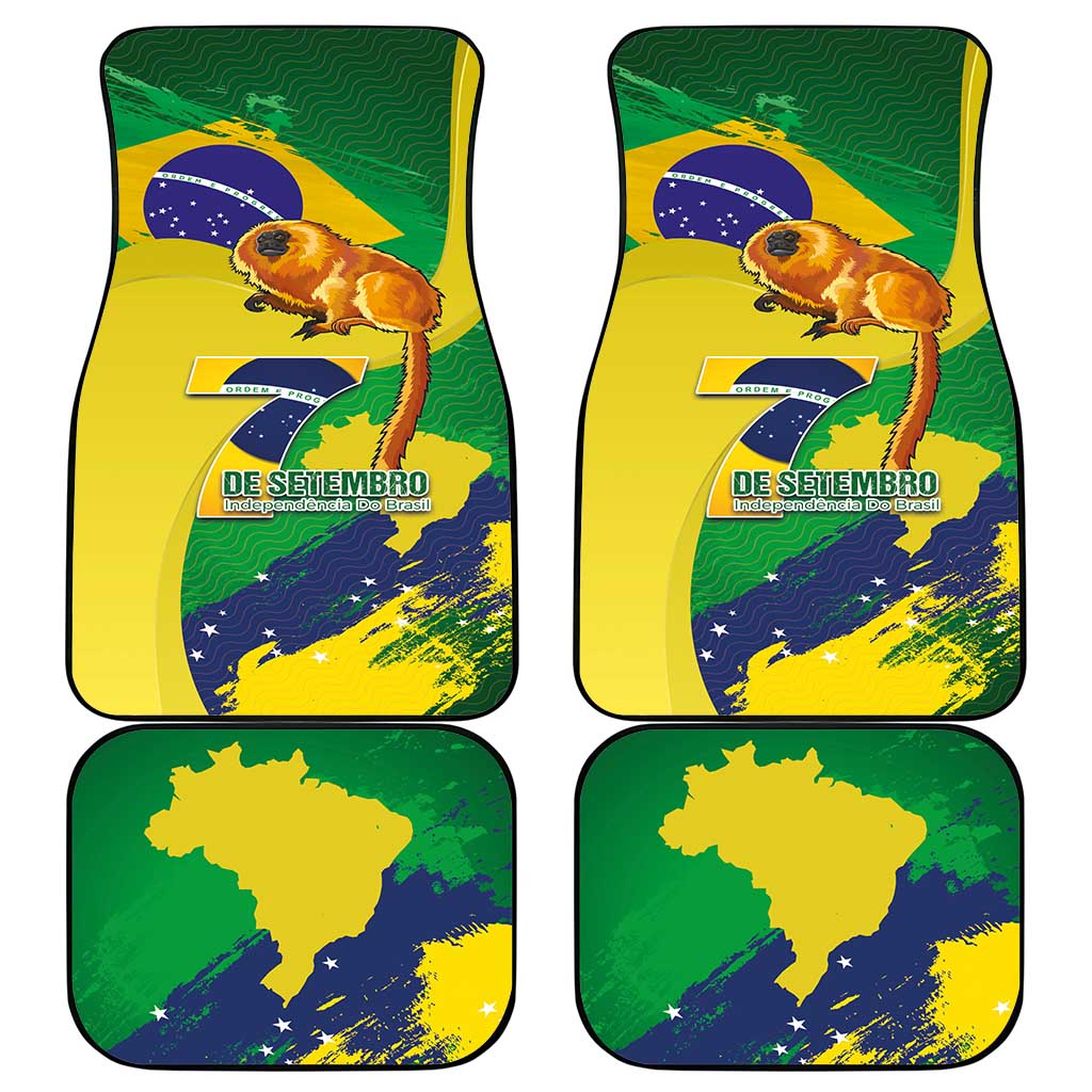 Brazil Independence Day Car Mats Sete de Setembro and Golden Lion Tamarin - Wonder Print Shop