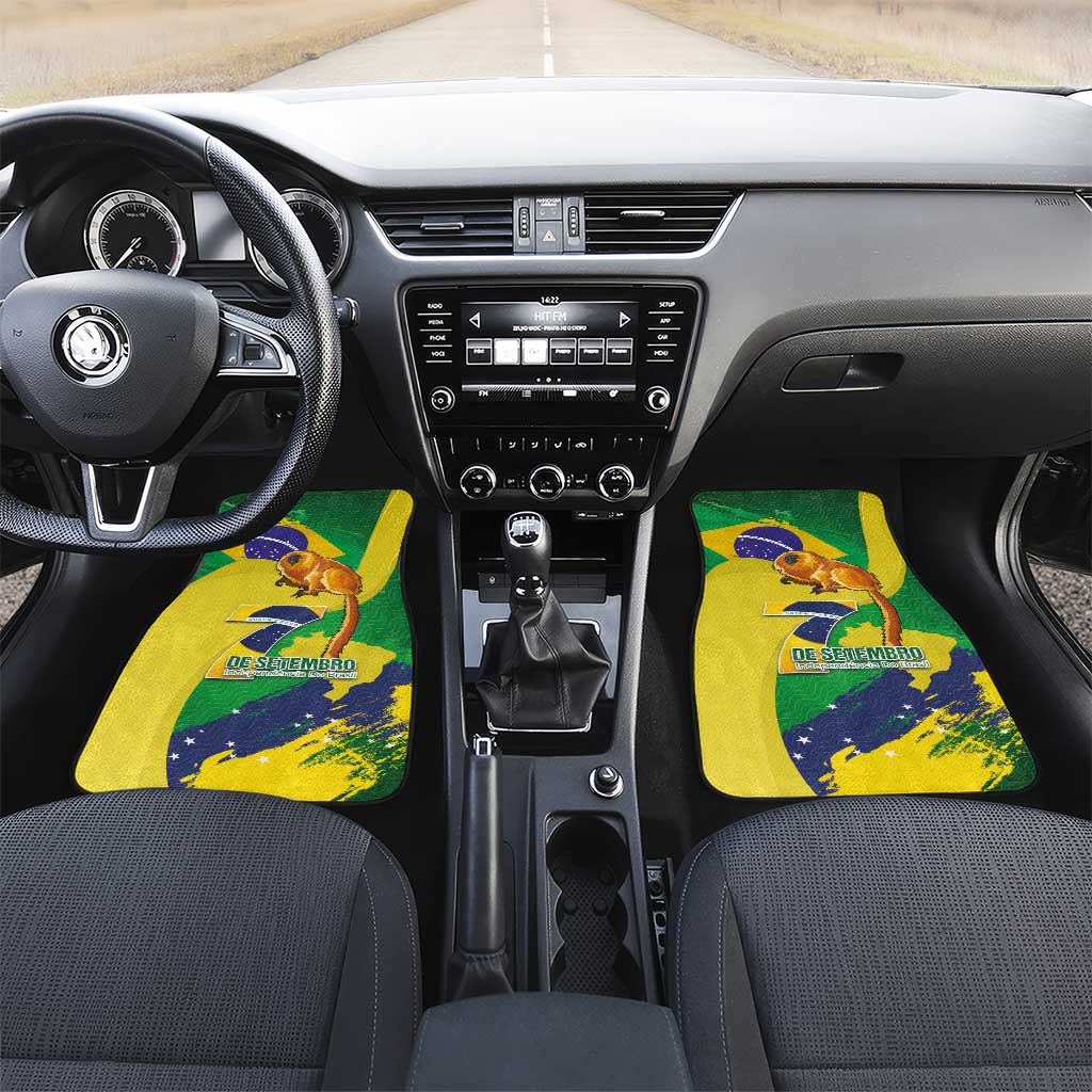 Brazil Independence Day Car Mats Sete de Setembro and Golden Lion Tamarin - Wonder Print Shop