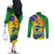 Brazil Independence Day Couples Matching Off The Shoulder Long Sleeve Dress and Long Sleeve Button Shirt Sete de Setembro and Golden Lion Tamarin