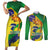 Brazil Independence Day Couples Matching Short Sleeve Bodycon Dress and Long Sleeve Button Shirt Sete de Setembro and Golden Lion Tamarin - Wonder Print Shop