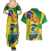 Brazil Independence Day Couples Matching Summer Maxi Dress and Hawaiian Shirt Sete de Setembro and Golden Lion Tamarin - Wonder Print Shop