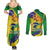 Brazil Independence Day Couples Matching Summer Maxi Dress and Long Sleeve Button Shirt Sete de Setembro and Golden Lion Tamarin - Wonder Print Shop