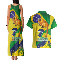 Brazil Independence Day Couples Matching Tank Maxi Dress and Hawaiian Shirt Sete de Setembro and Golden Lion Tamarin - Wonder Print Shop
